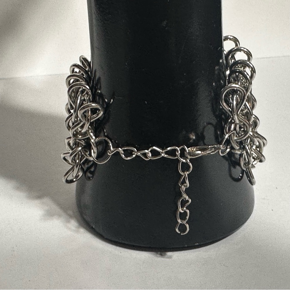 Gothic Chain Maille Chainmail Bracelet Interlocking Rings Medieval Castlecore - Picture 7 of 9
